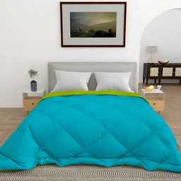 CHICERY Blue & Green 300 GSM Single Bed Comforter-image-92