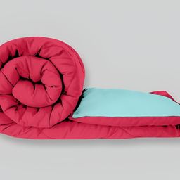 Comfowell Pink & Turquoise Blue Heavy Winter 233 GSM Single Bed Quilt-image-41