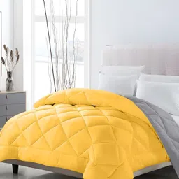 Comfowell Yellow & Grey Geometric Heavy Winter Single Bed Quilt-picture-42