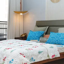 URBAN SPACE Floral Print Pure Cotton AC Room Double Bed Blanket-picture-24