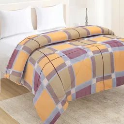 HOKIPO Orange & Purple Cotton AC Room 220 GSM Double Bed Comforter-image-89
