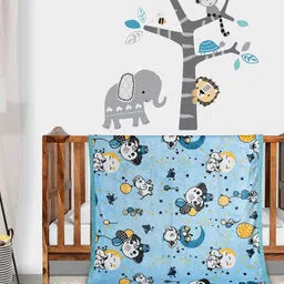 Florida Kids Blue & Black Cartoon Characters Heavy Winter 350 GSM Single Bed Blanket-picture-20