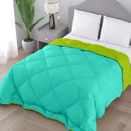 CHICERY Green & Sea Green 300 GSM Double Bed Comforter-image-81