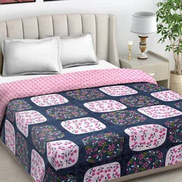 FABINALIV Blue & Pink Geometric Mild Winter 350 GSM Double Bed Comforter-image-40