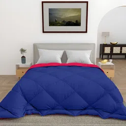 CHICERY Navy Blue & Pink 300 GSM Double Bed Comforter-image-82