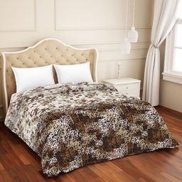 SPACES Atrium Plus Ecom Brown & Beige AC Room 210 GSM Pure Cotton Double Bed Quilt-picture-8