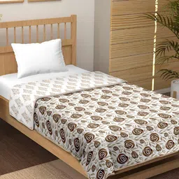 tundwal's Brown & White Printed Cotton AC Room 210 GSM Single Bed Dohar-picture-12