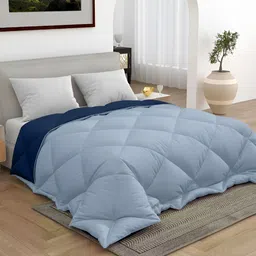 CHICERY Navy Blue & Blue Microfiber 300 GSM Reversible Single Bed Comforter-picture-23