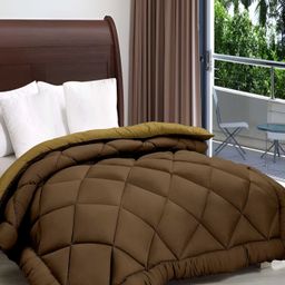 Comfowell Brown & Beige Microfiber Mild Winter 233 GSM Double Bed Comforter-picture-16
