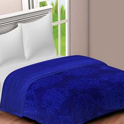 Comfowell Blue Floral Microfiber Mild Winter 500 GSM Double Bed Blanket-image-91