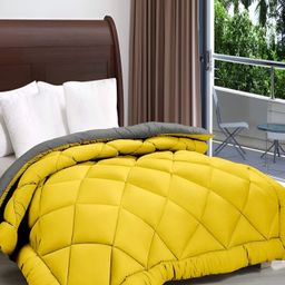 Comfowell Yellow & Grey Heavy Winter 233 GSM Single Bed Quilt-image-82