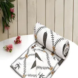 tundwal's Grey & White Floral AC Room 210 GSM Cotton Double Bed Dohar-picture-11