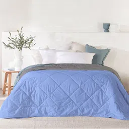 RAZZAI Blue & Grey Geometric Microfiber AC Room 150 GSM Double Bed Comforter image 3