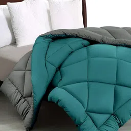 Comfowell Blue & Grey Checked Heavy Winter 233 GSM Single Bed Quilt image 3