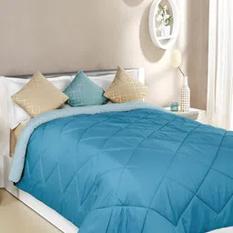 CHICERY Teal & Grey Microfiber Reversible Double Bed Comforter image 5