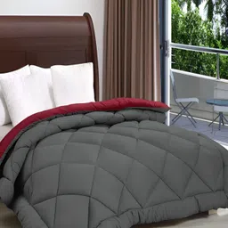 Comfowell Maroon & Grey Heavy Winter 233 GSM Double Bed Comforter image 2