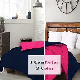 Comfowell Blue & Pink Heavy Winter 233 GSM Double Bed Comforter image 4
