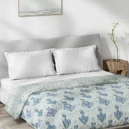 DDecor Live Beautiful Blue Ethnic Motifs Mild Winter 150 GSM Pure Cotton Double Bed Dohar image 4