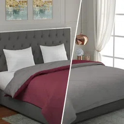 Comfowell Maroon & Grey Heavy Winter Double Bed Quilt image 2