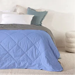 RAZZAI Blue & Grey Geometric Microfiber AC Room 150 GSM Double Bed Comforter image 5