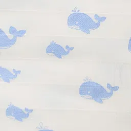 THE BABY ATELIER White & Blue Abstract Printed Cotton AC Room 300 GSM Single Bed Quilt image 2