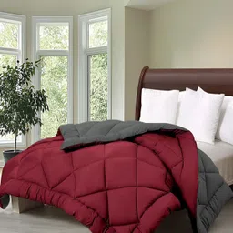 Comfowell Maroon & Grey Heavy Winter 233 GSM Double Bed Comforter image 4