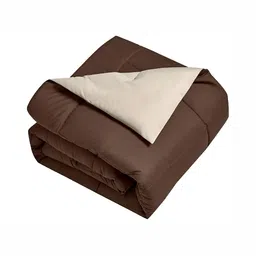 Comfowell Brown & Beige Checked Heavy Winter 233 GSM Single Bed Comforter image 4