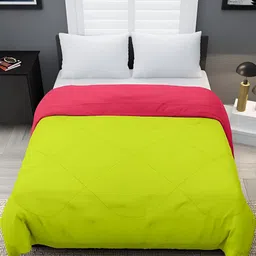 Comfowell Pink & Green Heavy Winter 110 GSM Double Bed Comforter image 4