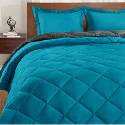 pum pum Pum Blue & Grey Microfiber AC Room Double Bed Comforter image 4