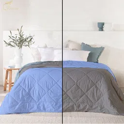 RAZZAI Blue & Grey Microfiber AC Room 150 GSM Double Bed Comforter image 4