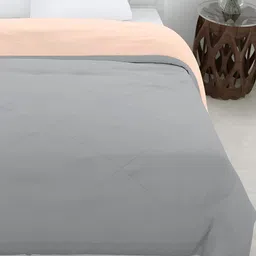 Comfowell Peach-Coloured & Grey Heavy Winter 233 GSM Double Bed Quilt image 4
