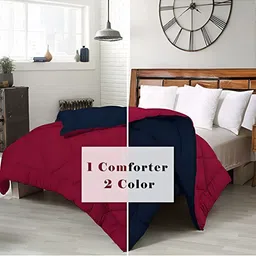 Comfowell Maroon & Navy Blue Heavy Winter 233 GSM Single Bed Comforter image 3