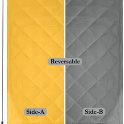 CHICERY Yellow & Grey Microfiber 300 GSM Double Bed Reversible Comforter image 3