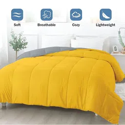 Comfowell Yellow & Grey Heavy Winter 233 GSM Double Bed Comforter image 4