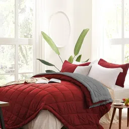 Comfowell Maroon & Grey Heavy Winter 233 GSM Double Bed Comforter image 5