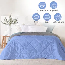 RAZZAI Blue & Grey Geometric Microfiber AC Room 150 GSM Double Bed Comforter image 2