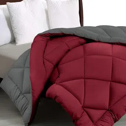Comfowell Maroon & Grey Heavy Winter 233 GSM Double Bed Comforter image 5