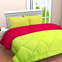 Comfowell Pink & Green Heavy Winter 233 GSM Double Bed Comforter image 4