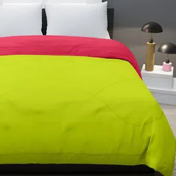 Comfowell Pink & Green Heavy Winter 110 GSM Double Bed Comforter image 2