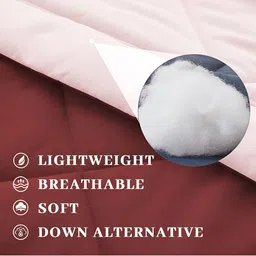 Comfowell Maroon & Pink Checked Heavy Winter 233 GSM Single Bed Duvet image 2