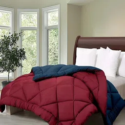 Comfowell Maroon & Blue Heavy Winter 233 GSM Single Bed Comforter image 2