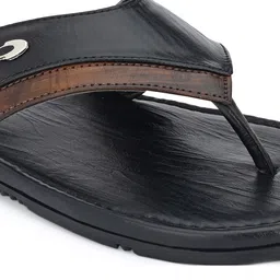 John Karsun Men Black & Brown Comfort Sandals image 3