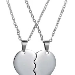 VIEN Stainless Steel Broken Heart Couple Chain image 3