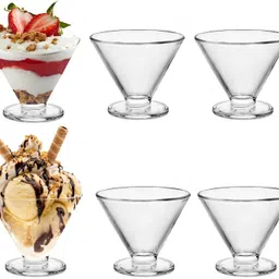 casabelle (Pack of 6) Classic Dessert Bowls I Ice Cream Cups Glass I Glass Set Water/Juice Glass-picture-42