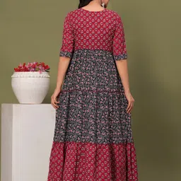 houseofcommon Women Maxi Maroon Full Length Dress image 2