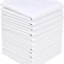 hhm Hanky 100% Cotton Men's Handkerchief White with Stich 12 Pieces ["White plain"] Handkerchief-image-9