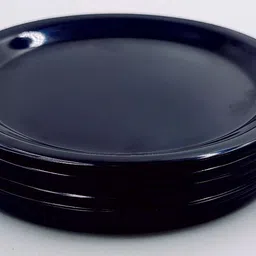 perfectdine NW_ 11 Inch Round /Lunch Plate Plain Black Double Coating Plate Dinner Plate image 4