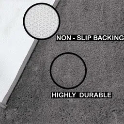 luxe home international Silver Microfibre 24 x 60 Inches Machine Made Floor Runner image 4