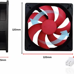 Octec 12V Brushless DC Fan Cooling 1600 RPM 7-Blade 120 x 120 x 25mm PC Cooling Fan All in one Cooler image 2