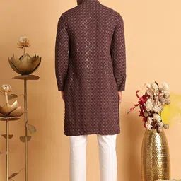 Jompers Men Embroidered Regular Sequinned Kurta with Pyjamas image 4